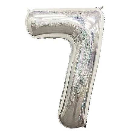 Balão Metalizado Número "7" Nacarado 16 pol