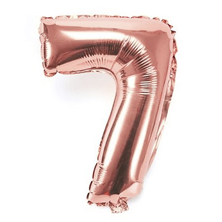 Balão Metalizado Número "7" Rose Gold 16 pol