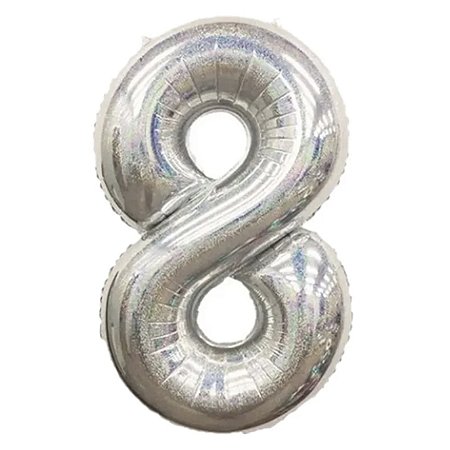 Balão Metalizado Número "8" Nacarado 16 pol