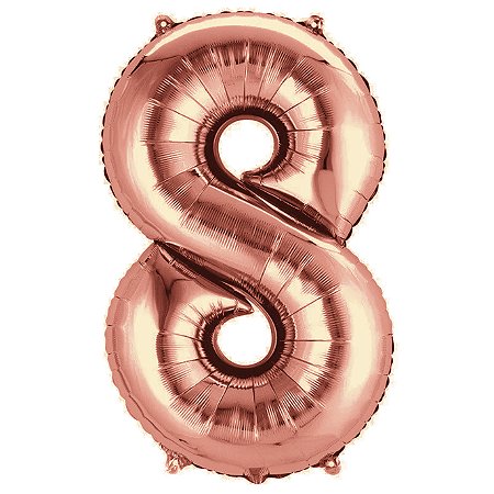 Balão Metalizado Número "8" Rose Gold 16 pol