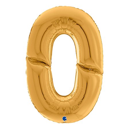 Balão GRABO 64" Número 0 Gold (Ouro)