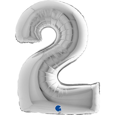 Balão GRABO 40" Número 2 Silver (Prata)