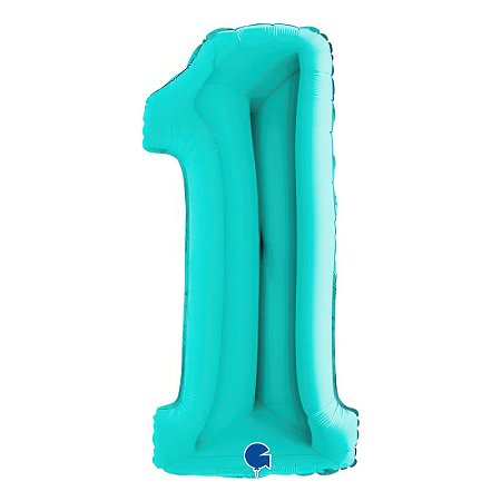 Balão GRABO 40" Número 1 Blue Tiffany