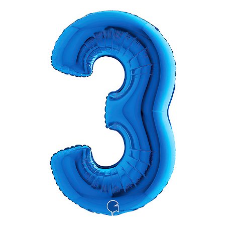 Balão GRABO 40" Número 3 Blue