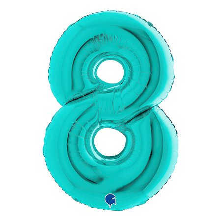 Balão GRABO 40" Número 8 Blue Tiffany