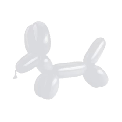 Balão FestBall 260" Canudo Liso Branco