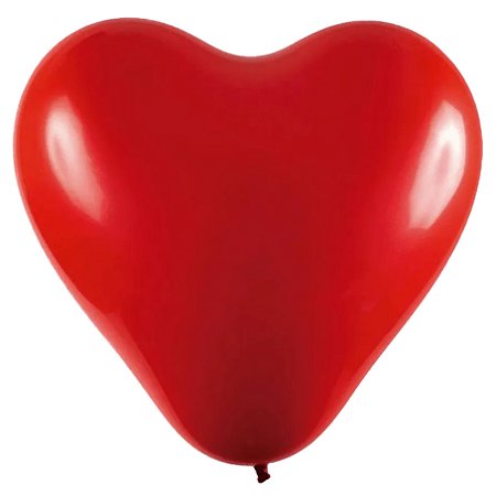 Balão FestBall Coração 10" Liso Vermelho