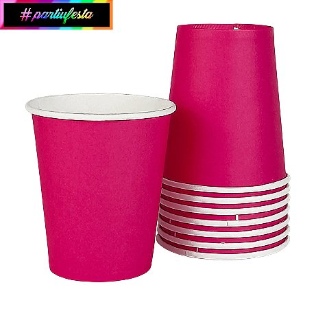 Copo de Papel 250ML Liso Pink #partiufesta