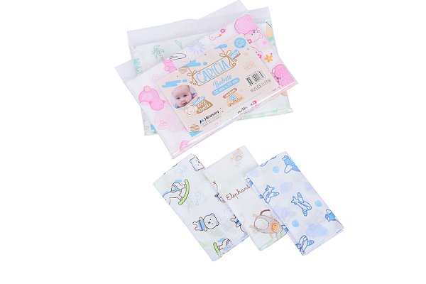 Pano de Boca Babete Carícia Minasrey  32x32cm com 03 unidades Enxoval Bebê