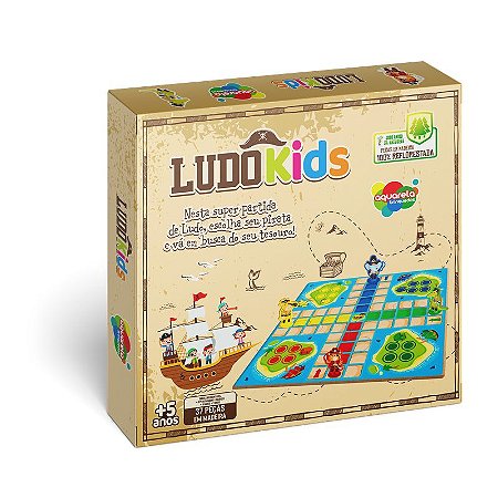 Jogo Ludo Kids em madeira mdf Aquarela Brinquedos