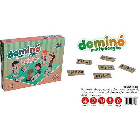 Jogo Dominó De Multiplicação Infantil Educativo Em Madeira em Promoção na  Americanas