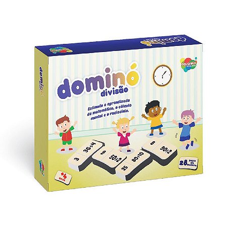 Brinquedo Didático Jogo Dominó de Madeira com 28