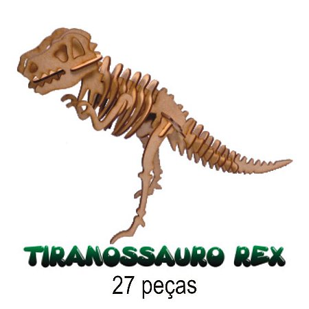 Jogo Dinossauro 3D - quebra-cabeça em madeira reflorestada - Magazine Stock