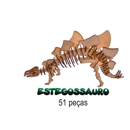 Jogo Dinossauro 3D - quebra-cabeça em madeira reflorestada - Magazine Stock