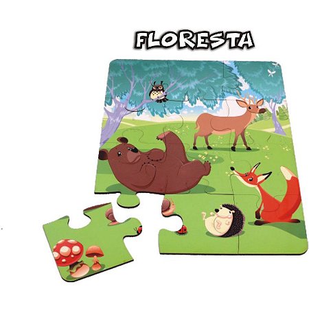 Jogo Quebra Cabeça Tabuleiro Mdf 30x21cm 12 Peças