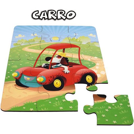 Jogo Quebra Cabeça Tabuleiro Mdf 30x21cm 12 Peças