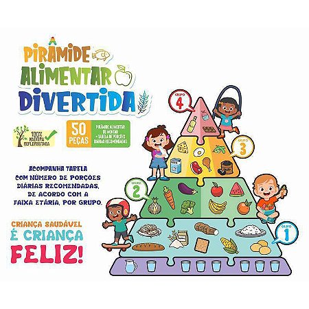 Jogo Pirâmide Alimentar Divertida - 50 peças madeira reflorestada -  Magazine Stock