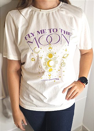 T-shirt Estonada Fly Me To The Moon - OFF White