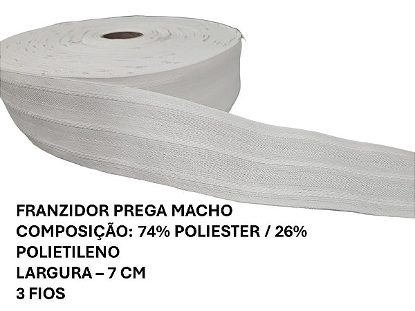 Franzidor Prega Macho Branco - Rolo 50 Metros