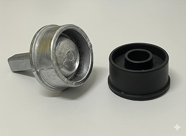 KIT BUCHA 2 POLEGADA LISA ALUMINIO COM PINO E BUCHA 2 POLEGADA LISA PLÁSTICA COM FURO