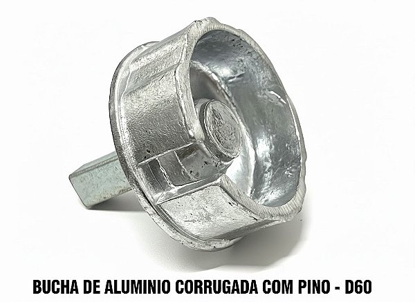 BUCHA D60 ALUMINIO COM PINO - 4 UNIDADES