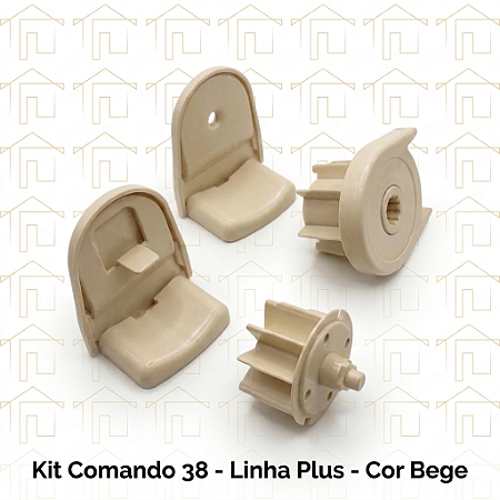 Kit Comando para Persiana/ Cortina Rolo - 38 - Linha Plus - Cor Bege - PACOTE COM 20 UNIDADE