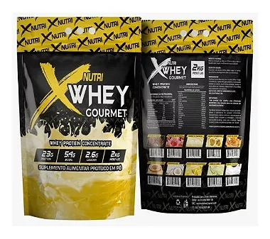 Combo 2 Refil de Whey Gourmet X-nutri Protein 2kg cada - Bio Shape  Suplementos