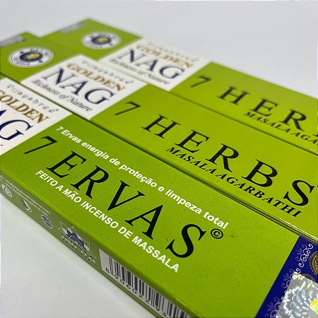 Incenso Golden Nag 7 Herbs - Proteção e Limpeza total