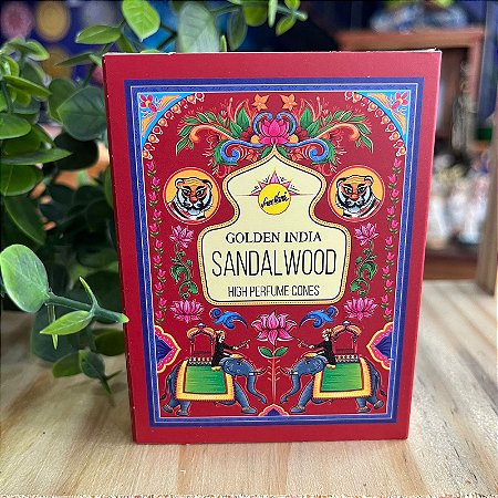 Incenso de Cone Golden India Sandalwood