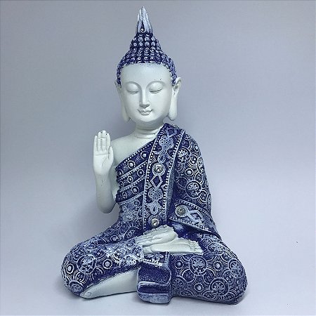 Estatueta Buda Tailandês Da Paz Hindu 19cm
