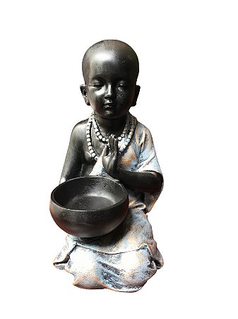 Estatueta Buda Chinês com Tigela 32cm