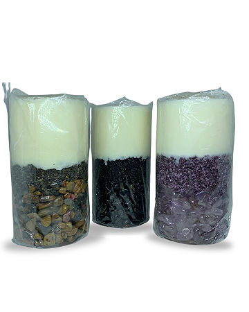 Vela Aromática Base de Cristais 13cm