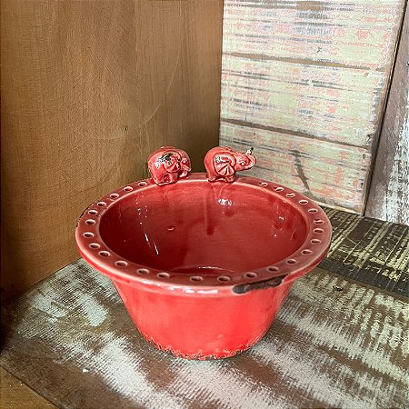 Comedouro em cerâmica chinesa Vermelho