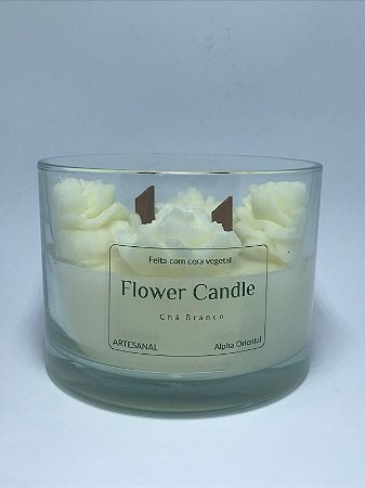 Vela Aromática Flower - Chá Branco