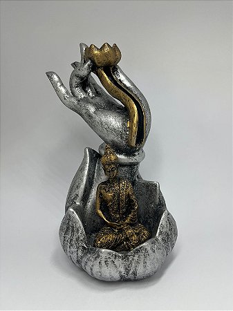 Incensário Cascata Flor de Lótus com Buda