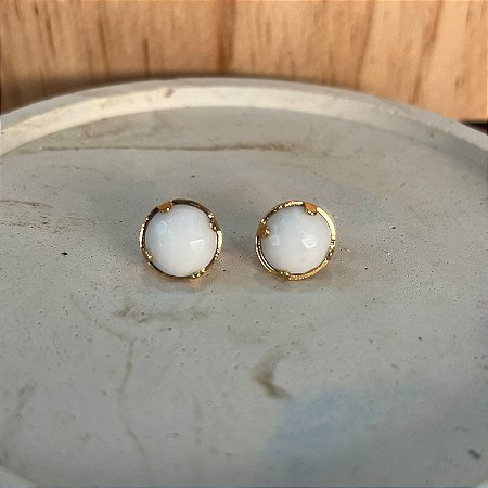 Brinco Pequeno - Quartzo Branco - Sabedoria e Cura