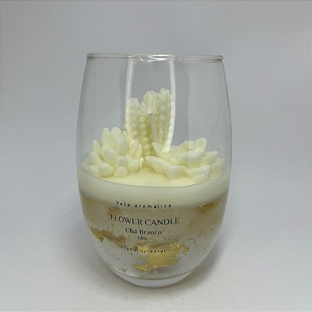 Vela Aromática Cacto - Chá Branco