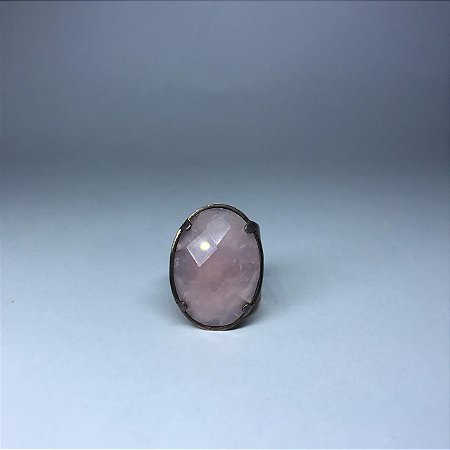 Anel Grande Quartzo Rosa - Amor Incondicional, cura interior e paz