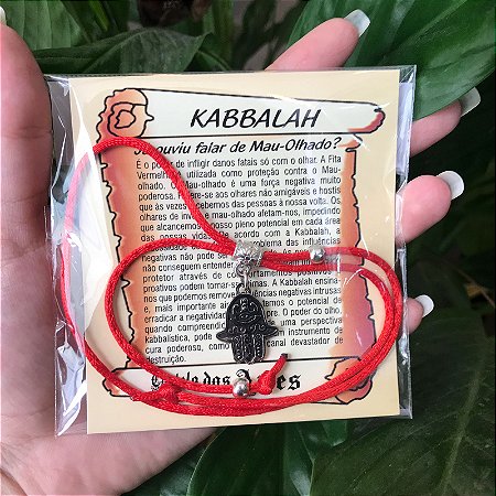 Pulseira Kabbalah Com Pingente Mão Hamsá - Proteção e Sorte