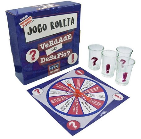 JOGO ROLETA VERDADE E DESAFIO COM 4 SHOTS