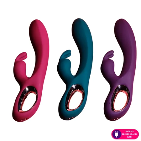 VIBRADOR PONTO G COM ESTIMULADOR RABBIT