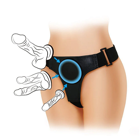CINTA PENIANA COM BASE PARA VENTOSA HARNESS BRIEFS PRETTY LOVE