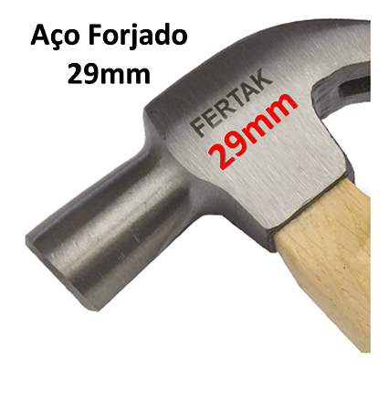 MARTELO Tipo UNHA 29mm AÇO FORJADO COM CABO DE MADEIRA