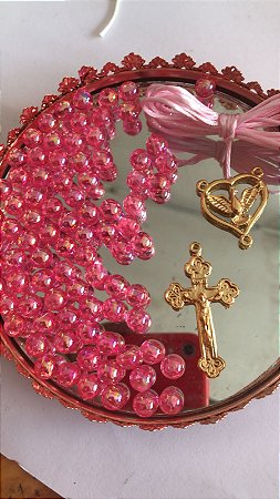 kit Terço Bola Sabão Rosa
