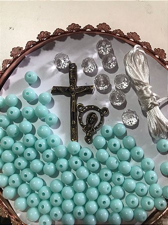 KIT TERÇO AZUL BEBÊ/ OURO VELHO