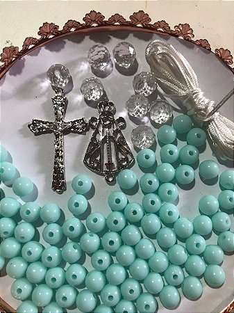 KIT TERÇO AZUL BEBÊ/ PRATA