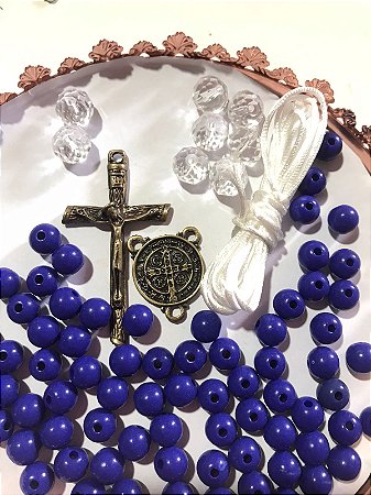 KIT TERÇO AZUL ROYAL / OURO VELHO