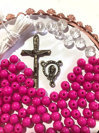 KIT TERÇO ROSA PINK / OURO VELHO