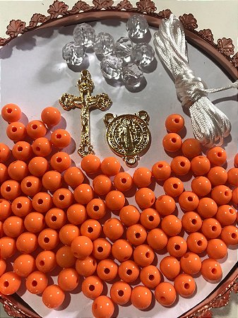 KIT TERÇO LARANJA/ DOURADO