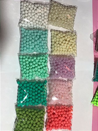 COMBO DE BOLAS 8MM CORES CLARAS